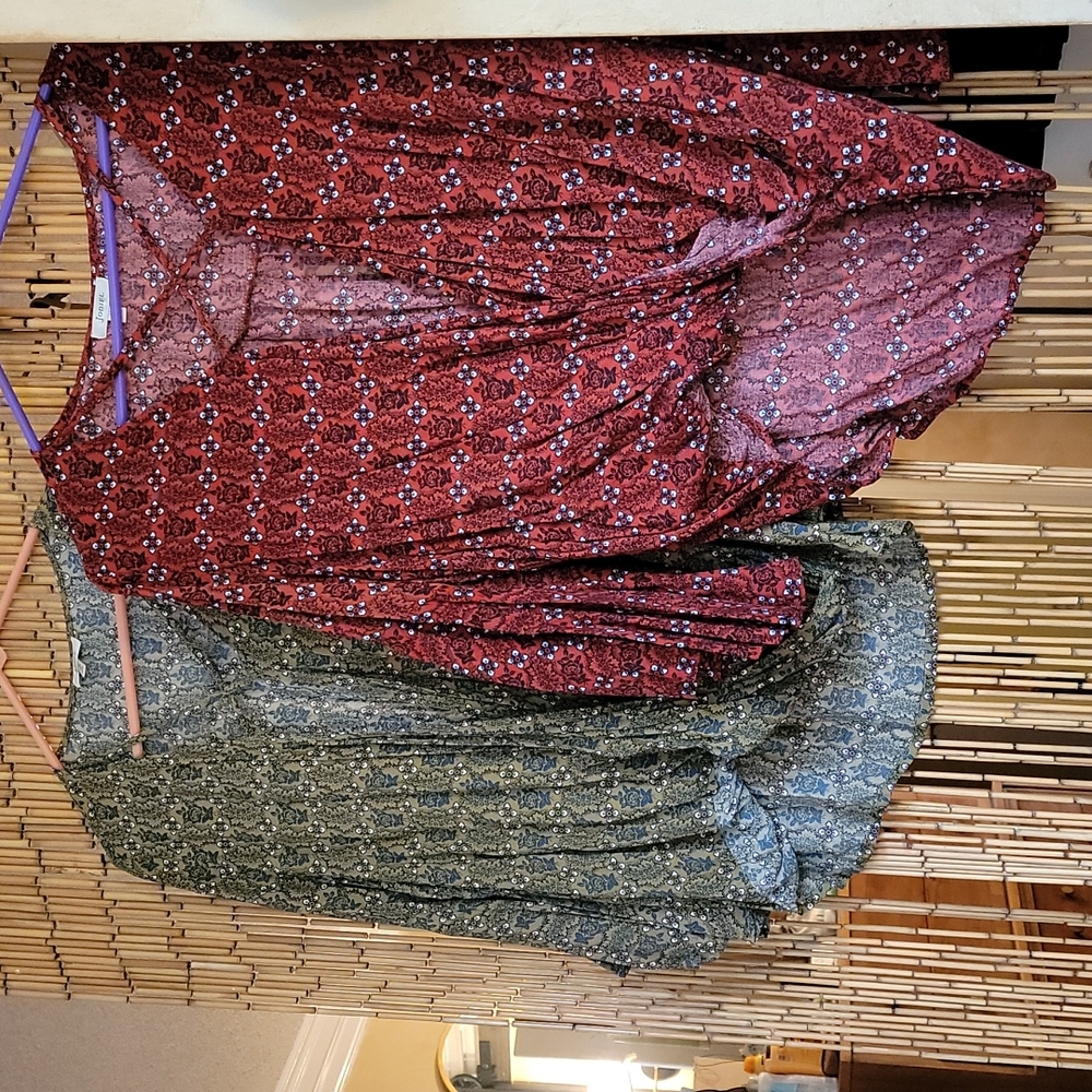 Out for the evening boho blouses. Size M burnt orange and olive green.